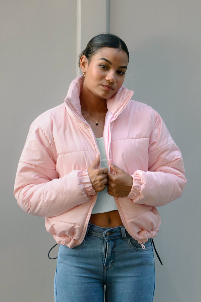 puffer jacket rosa bebe