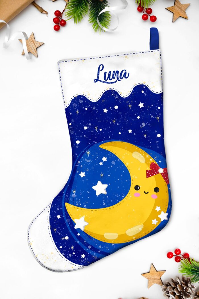 bota navideña personalizada luna