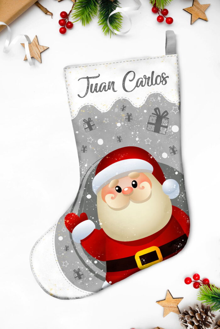 bota navideña personalizada papá noel