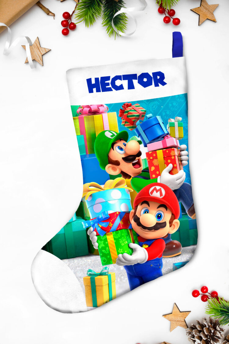 bota navideña personalizada especial super mario